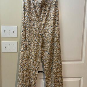 Entro Tan and Blue Patterned Pants